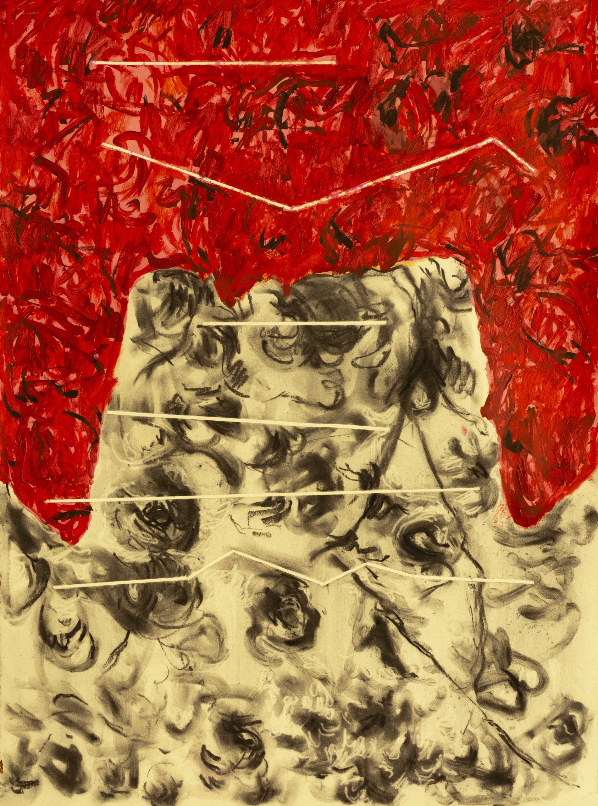 Untitled. 2023. Oil, and Charcoal on Paper, 30 x 22 Inches.